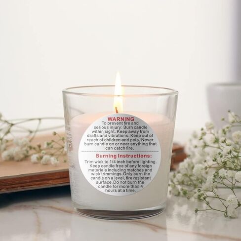 500 Pieces White Candle Warning Labels Candle Jar Container Stickers Candle Safety Stickers Decal Candle Warning Labels Stickers for Candle Making DIY Candle Jars and Tins Candle Making (1 inch) in Saudi Arabia