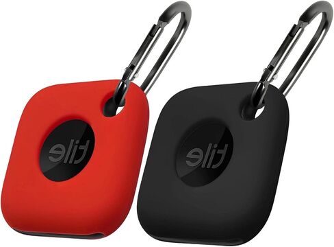 Geiomoo Silicone Case for Tile Mate 2024, Tile Mate 2022, Soft Scratch Resistant Cover with Carabiner (2 Pack Black+Red) in Saudi Arabia