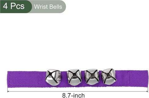 YOKIVE 4 Pack Wrist Bells, Jingle Bells Ankle Bell Percussion Instruments Musical Class Christmas Hand Bells with 4 Bells for Home Party, Red in Saudi Arabia