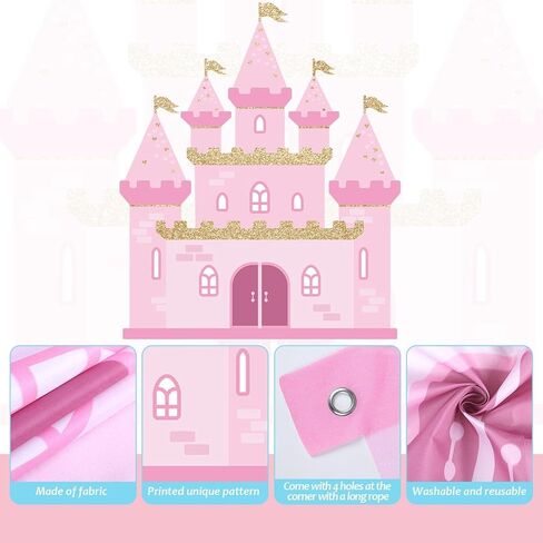 Princess Balloon Garland Arch Kit Princess Party Decoration 112pcs Castle Backdrop Pastel Rainbow Balloons Garland Kit Macaron Balloons for Girls Women Birthday Baby Shower Wedding Party Supplies in Saudi Arabia