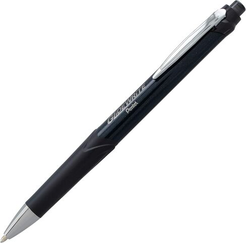 Pentel Glidewrite Signature Ballpoint Pen Black Barrel, (1.0mm) Medium Line, Black Ink, 12 Pens (BX930A-A) in Saudi Arabia