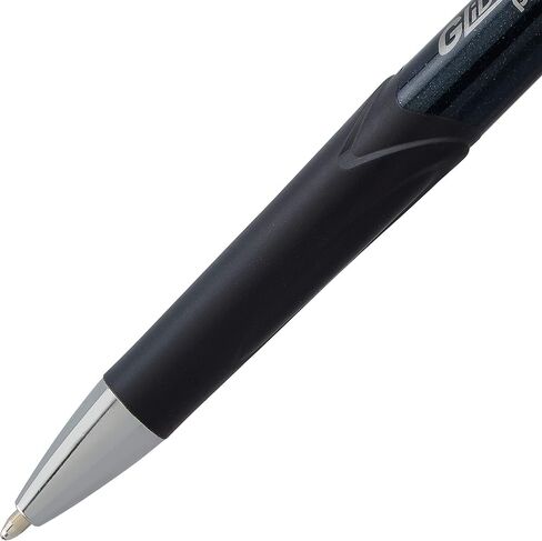 Pentel Glidewrite Signature Ballpoint Pen Black Barrel, (1.0mm) Medium Line, Black Ink, 12 Pens (BX930A-A) in Saudi Arabia