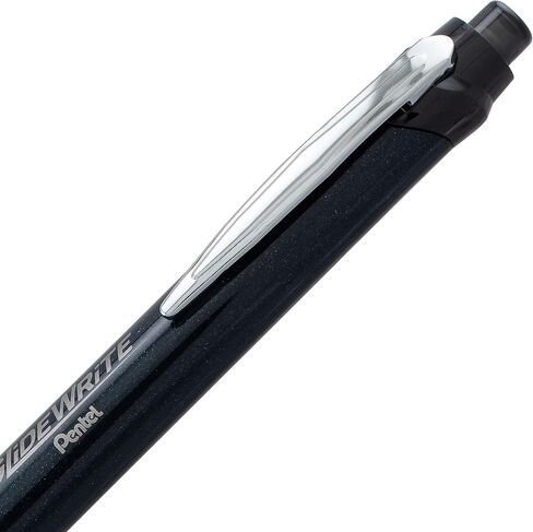 Pentel Glidewrite Signature Ballpoint Pen Black Barrel, (1.0mm) Medium Line, Black Ink, 12 Pens (BX930A-A) in Saudi Arabia