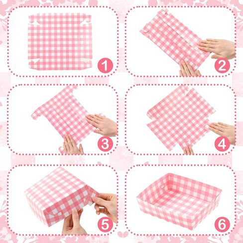 Suclain 36 Pack Light Blue and White Gingham Paper Trays 5 lb Grease Resistant Large Snack Serving Trays Disposable Food Boats for Baby Shower Wedding Tea Party Supplies in Saudi Arabia