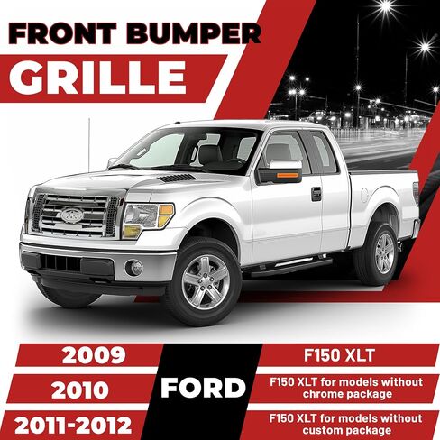 HECASA Front Grille Compatible with 2009-2014 Ford F150 XL Model Bumper Painted Black Shell and Insert Grille Assembly Guard Cover Replacement for 9L3Z8200A FO1200510 in Saudi Arabia
