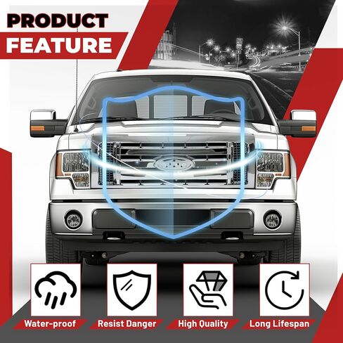 HECASA Front Grille Compatible with 2009-2014 Ford F150 XL Model Bumper Painted Black Shell and Insert Grille Assembly Guard Cover Replacement for 9L3Z8200A FO1200510 in Saudi Arabia