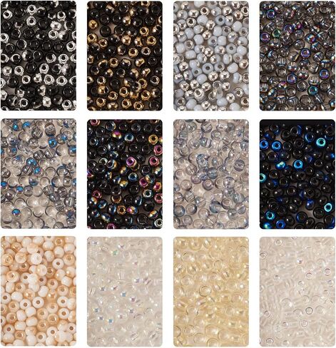 Beadthoven 1600pcs 4mm Glass Seed Beads for Jewelry Making 6/0 Pastel Candy Color Frosted Matte Opaque Round Tube Loose Pony Beads Rainbow Mini Waist Craft Beads for Bracelet Necklace Earring DIY in Saudi Arabia