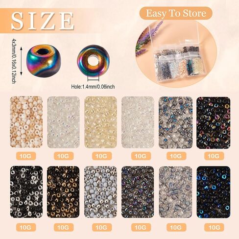Beadthoven 1600pcs 4mm Glass Seed Beads for Jewelry Making 6/0 Pastel Candy Color Frosted Matte Opaque Round Tube Loose Pony Beads Rainbow Mini Waist Craft Beads for Bracelet Necklace Earring DIY in Saudi Arabia