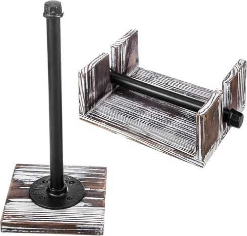 MyGift Wall-Mounted Paper Towel Holder Under Cabinet Hanging Dish Towel Rack and Paper Towel Dispenser with Industrial Metal Pipe in Saudi Arabia