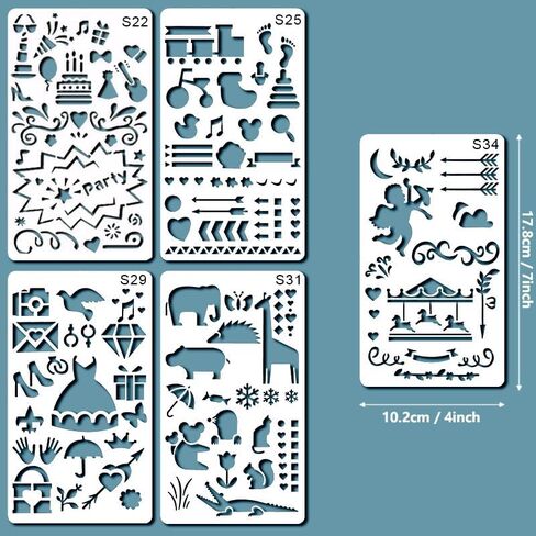 Letter & Number Stencils with Transparent Storage Box, 38 Pc Reusable Journal Stencils for Painting & Journaling, 4 x 7 in Alphabet Template for DIY Art, Drawing, Spray, Graffiti &Calligraphy in Saudi Arabia