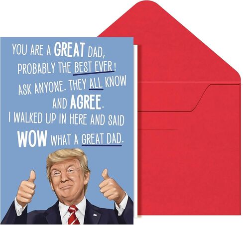 Trump Fathers Day Card - Greatest Dad Ever, Funny Fathers Day Card from Kids, Wife, Trump Fan Happy Father's Day Cards, Funny Father's Day Cards From Daughter, Son, Best Father Day Gift in Kuwait