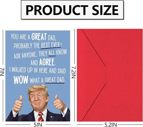 Trump Fathers Day Card - Greatest Dad Ever, Funny Fathers Day Card from Kids, Wife, Trump Fan Happy Father's Day Cards, Funny Father's Day Cards From Daughter, Son, Best Father Day Gift in Kuwait