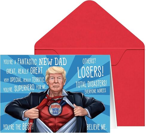 Trump Fathers Day Card - Greatest Dad Ever, Funny Fathers Day Card from Kids, Wife, Trump Fan Happy Father's Day Cards, Funny Father's Day Cards From Daughter, Son, Best Father Day Gift in Kuwait