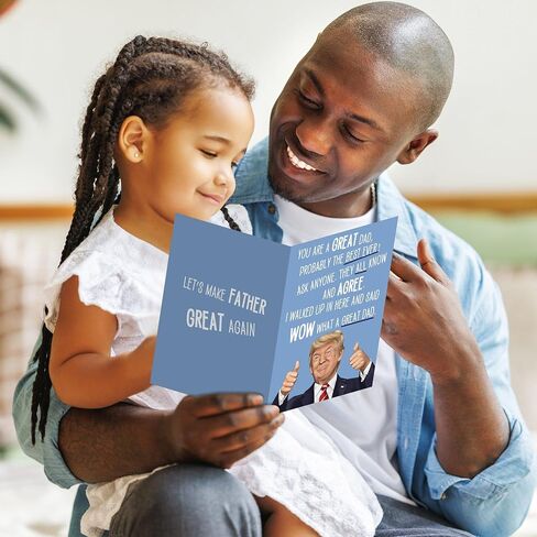 Trump Fathers Day Card - Greatest Dad Ever, Funny Fathers Day Card from Kids, Wife, Trump Fan Happy Father's Day Cards, Funny Father's Day Cards From Daughter, Son, Best Father Day Gift in Kuwait