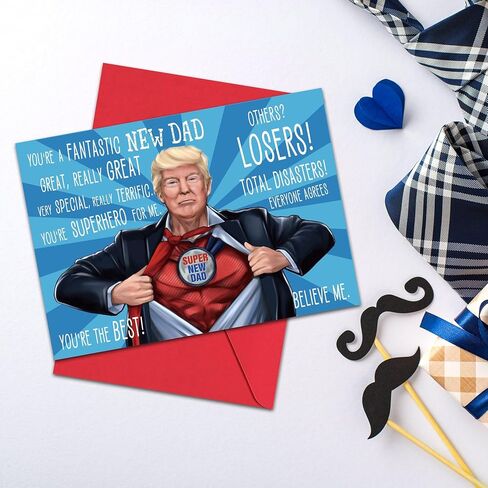 Trump Fathers Day Card - Greatest Dad Ever, Funny Fathers Day Card from Kids, Wife, Trump Fan Happy Father's Day Cards, Funny Father's Day Cards From Daughter, Son, Best Father Day Gift in Kuwait