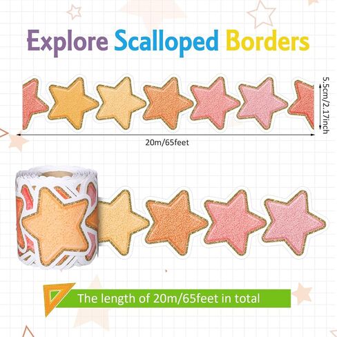 Zonon 65 Feet Bulletin Board Borders Colorful Bulletin Board Trim Border for Back to School Classroom Decor(Paint Splatter) in Saudi Arabia
