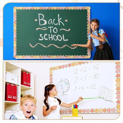 Zonon 65 Feet Bulletin Board Borders Colorful Bulletin Board Trim Border for Back to School Classroom Decor(Paint Splatter) in Saudi Arabia