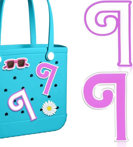 AIERSA Letter Charms for Bogg Bag Accessories A-Z, 2Pcs Purple Initials Charm for Simply Southern Bag Original All Models, Silicone Insert Decorative Letterring Attachments for Beach Tote Bags in Kuwait