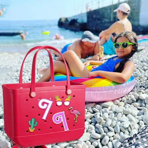 AIERSA Letter Charms for Bogg Bag Accessories A-Z, 2Pcs Purple Initials Charm for Simply Southern Bag Original All Models, Silicone Insert Decorative Letterring Attachments for Beach Tote Bags in Kuwait