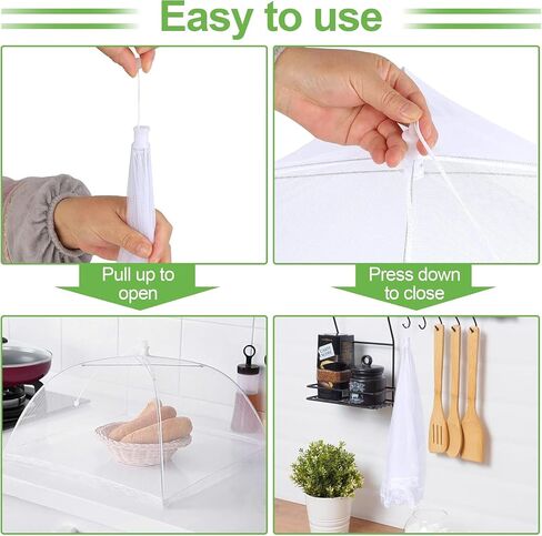 4Pack Mesh Food Covers 17inch, Outdoor Food Covers, Picnic Accessories, BBQ & Parties Food Tent, Fruit Cover (Net yarn white) in Saudi Arabia
