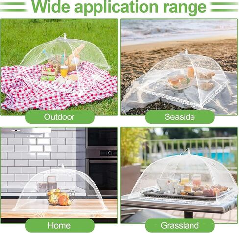 4Pack Mesh Food Covers 17inch, Outdoor Food Covers, Picnic Accessories, BBQ & Parties Food Tent, Fruit Cover (Net yarn white) in Saudi Arabia