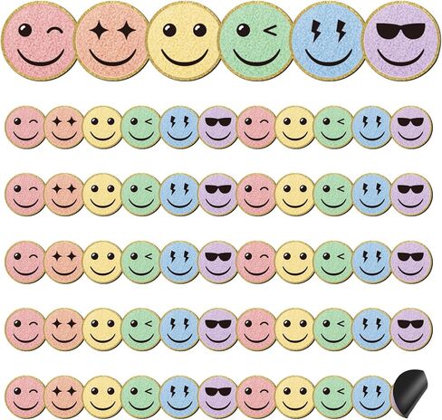 24 PCS Smile Face Magnetic Lorders for Classbroom Bhovelboard Magnetic Strips Trim Bulletin Board Borders School Classroom Decorations the School Supply (Pastel) in Kuwait