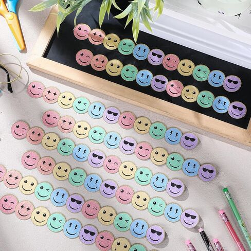 24 PCS Smile Face Magnetic Lorders for Classbroom Bhovelboard Magnetic Strips Trim Bulletin Board Borders School Classroom Decorations the School Supply (Pastel) in Kuwait