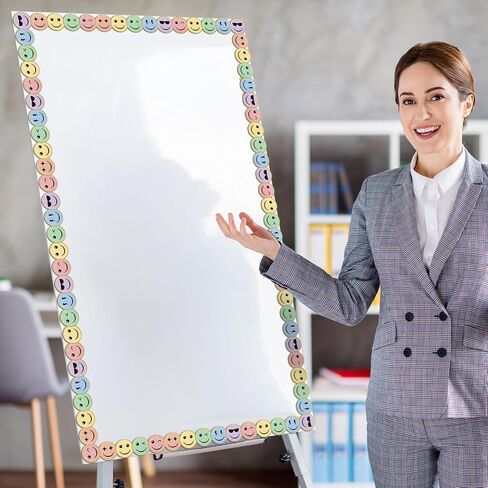 24 PCS Smile Face Magnetic Lorders for Classbroom Bhovelboard Magnetic Strips Trim Bulletin Board Borders School Classroom Decorations the School Supply (Pastel) in Kuwait