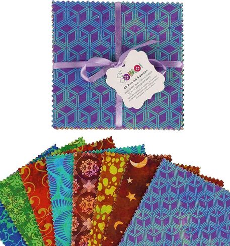 Soimoi Batik Print Precut 10 بوصة القطن المربعات مربعات خياطة اللحف سحر حزمة DIY خليط الخياطة in Kuwait