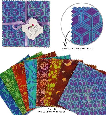 Soimoi Batik Print Precut 10 بوصة القطن المربعات مربعات خياطة اللحف سحر حزمة DIY خليط الخياطة in Kuwait