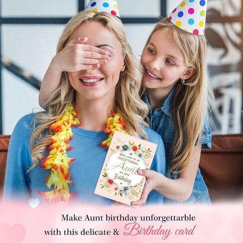 FLYAB Aunt Birthday Card - 5.5"x8" Flower Birthday Gift with Envelope Gift Cards for Her Aunts Aunty Women from Nephew Niece in Saudi Arabia