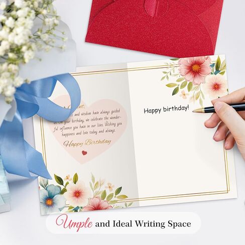 FLYAB Aunt Birthday Card - 5.5"x8" Flower Birthday Gift with Envelope Gift Cards for Her Aunts Aunty Women from Nephew Niece in Saudi Arabia