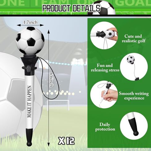 36 Pcs Soccer Party Favors Set Funny Sport Inspirational Team Gifts Set 12 Ballpoint Pens 12 Adjustable Bracelets 12 Sticky Notes for Sports Birthday Party Gifts Supplies Decors in Saudi Arabia