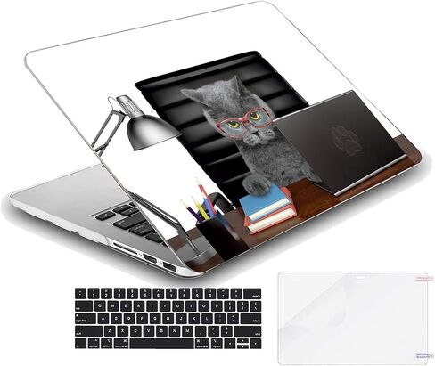 Case Compatible with MacBook Pro 13 inch, Hard Protective Shell with Keyboard Cover (M1 A2338 A2289 A2251 A2159 A1989 A1706 A1708, 2016-2020 Release) - Business Cat English Short Hair in Kuwait
