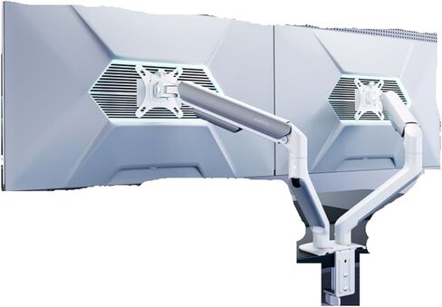Monitor Stand Dual-Screen Computer Robotic arm Desktop Telescopic Rotating Heightening Base E350 9KG Load-Bearing(Gray) in Saudi Arabia