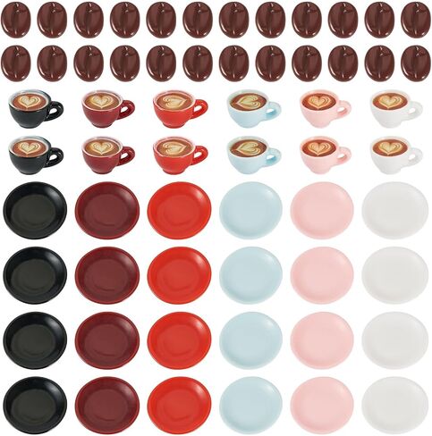 Cheriswelry 24Pcs Mini Coffee Cups Resin Coffee Miniature Ornaments Drink Tableware Dollhouse Accessories 14x23mm for Kitchen Play Party Garden Tableware Decorations in Saudi Arabia