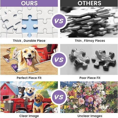 2-Pack 300 Pieces Puzzles for Kids, Farm Dog Puzzles 300 Pieces Spring Flowers Birds Jigsaw Puzzle for Adults, Large Piece Puzzle, Puzzle Toys for Boys and Girls, Family Activity Game Nights Gifts in Kuwait