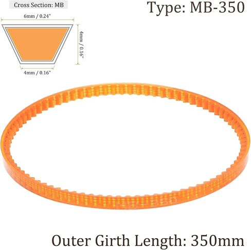 Kozelo 5Pcs MB350 Standard Sewing Machine Motor Belts - [350mm Girth x 4mm Thickness ] Polyurethane Motor Drive V-Belt for Household Electric Sewing Machine Use, Single Tooth, Orange in Saudi Arabia