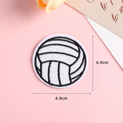 12pcs للكرة الطائرة الحديد على البقع ، كرة كرة القدم السوداء السوداء لعبة الركبي للخياطة المطرزات المطرزة الكروشيه للملابس الرياضية جينز القبعات سترة الظهر البقع المطرزة على تصحيحات (2inch) in Saudi Arabia
