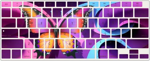 IVY Colored Butterfly Design Case for MacBook Air 13 inch with M3 Chip A3113 M2 A2681 with Keyboard Cover - G in Saudi Arabia