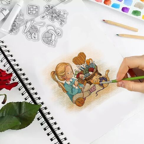 Globleland Weaving Yarn Stamps Clear Cat تحيات متماسكة سترة سيليكون ختم ختم واضحة للبطاقات التي تصنع DIY Scrapbooking Journal Journal Decoration in Saudi Arabia