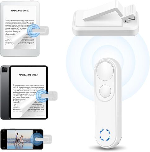 RF Remote Control Page Turner for Kindle Paperwhite Oasis Scribe Kobo, Kindle Accessories for eReaders, Remote Camera Shutter and Video, iPhone iPad Android Tablets Reading Novels Comics Blue in Saudi Arabia