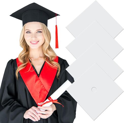 4 PCS Sublimation Blanks for Graduation Cap Grad Decorations Premium Metal Wrudweight Cap Blanks Graduation 2025 GIFTS Accessories 9.1 "x 9.1" in Saudi Arabia