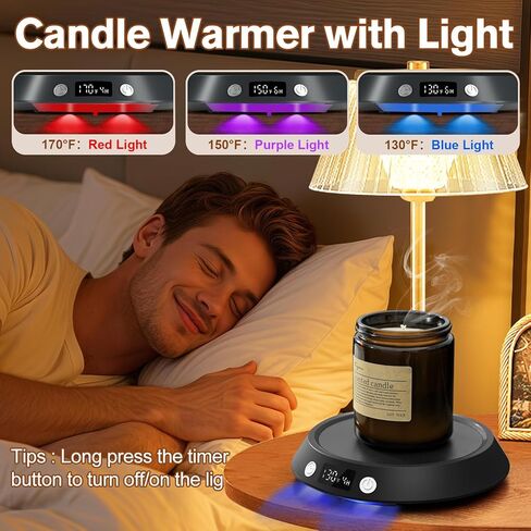 Coffee Mug Warmer - 55W Electric Coffee Warmer for Desk 3 Temp Settings & 2-9 Timer Smart Cup Warmer for Desk Candle Warmer Plate with LED Lights Beverage Tea Milk Warmer for Home & Office in Kuwait