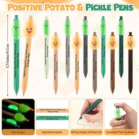 72 Sets Employee Appreciation Gifts, Emotional Support Gifts Bulk, Glow Pickle Pens with Mini Resin and Cards, Positive Pens for Coworker Team Staff Students Back to School in Saudi Arabia