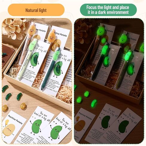 72 Sets Employee Appreciation Gifts, Emotional Support Gifts Bulk, Glow Pickle Pens with Mini Resin and Cards, Positive Pens for Coworker Team Staff Students Back to School in Saudi Arabia