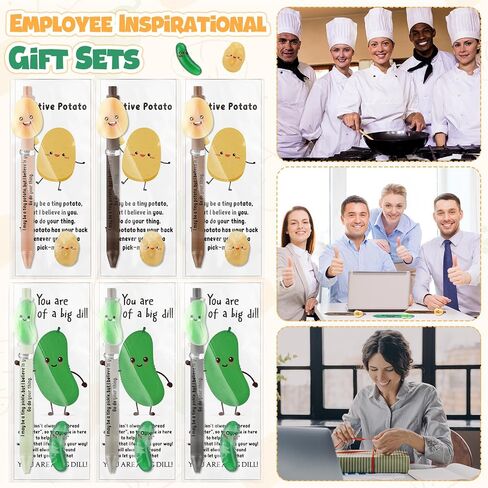 72 Sets Employee Appreciation Gifts, Emotional Support Gifts Bulk, Glow Pickle Pens with Mini Resin and Cards, Positive Pens for Coworker Team Staff Students Back to School in Saudi Arabia