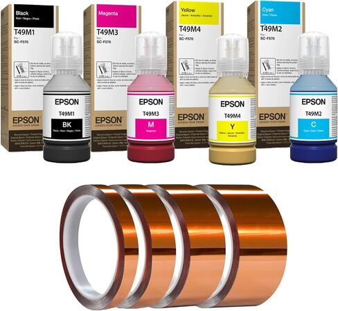 Epson Genuine T49M Dye-Sublimation SureColor Ink Refills for F170 & F570 (CMYK Set Plus Tape) in Saudi Arabia
