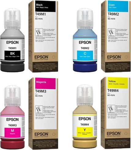 Epson Genuine T49M Dye-Sublimation SureColor Ink Refills for F170 & F570 (CMYK Set Plus Tape) in Saudi Arabia