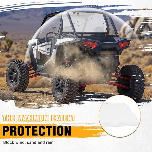 زجاج أمامي خلفي ملون من ECOTRIC متوافق مع 2014+ Polaris RZR XP 1000 XP 4 1000 2016-2022 RZR XP TURBO XP 4 TURBO الزجاج الأمامي الداكن سهل التركيب in Saudi Arabia